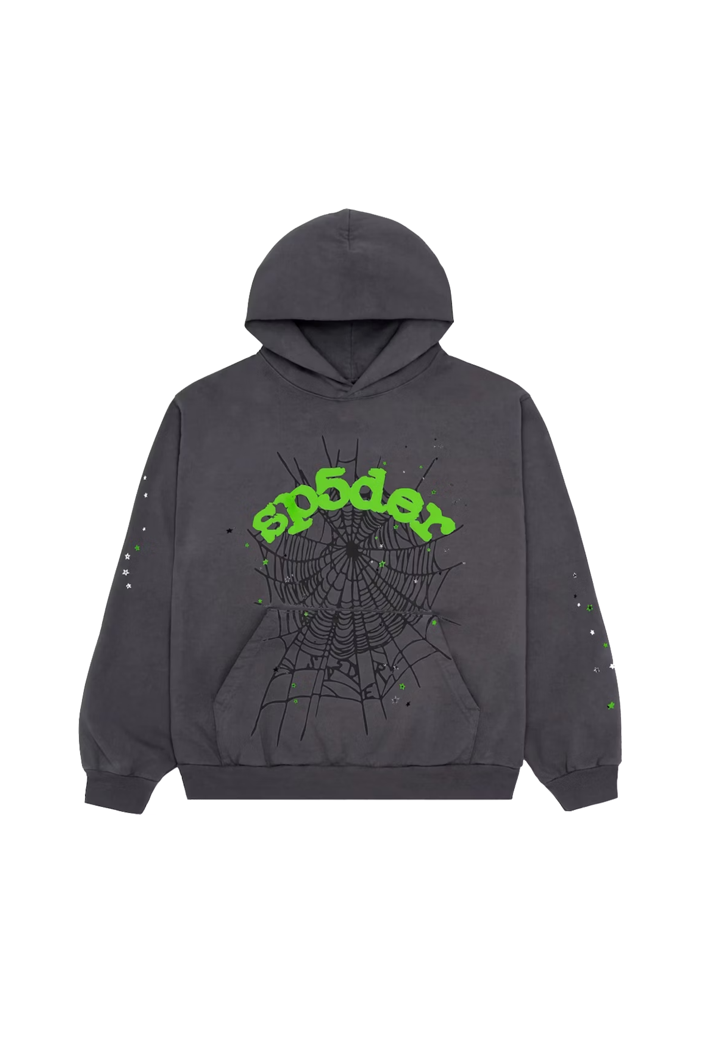 sp5der クモの巣柄 slate gray web hoodie