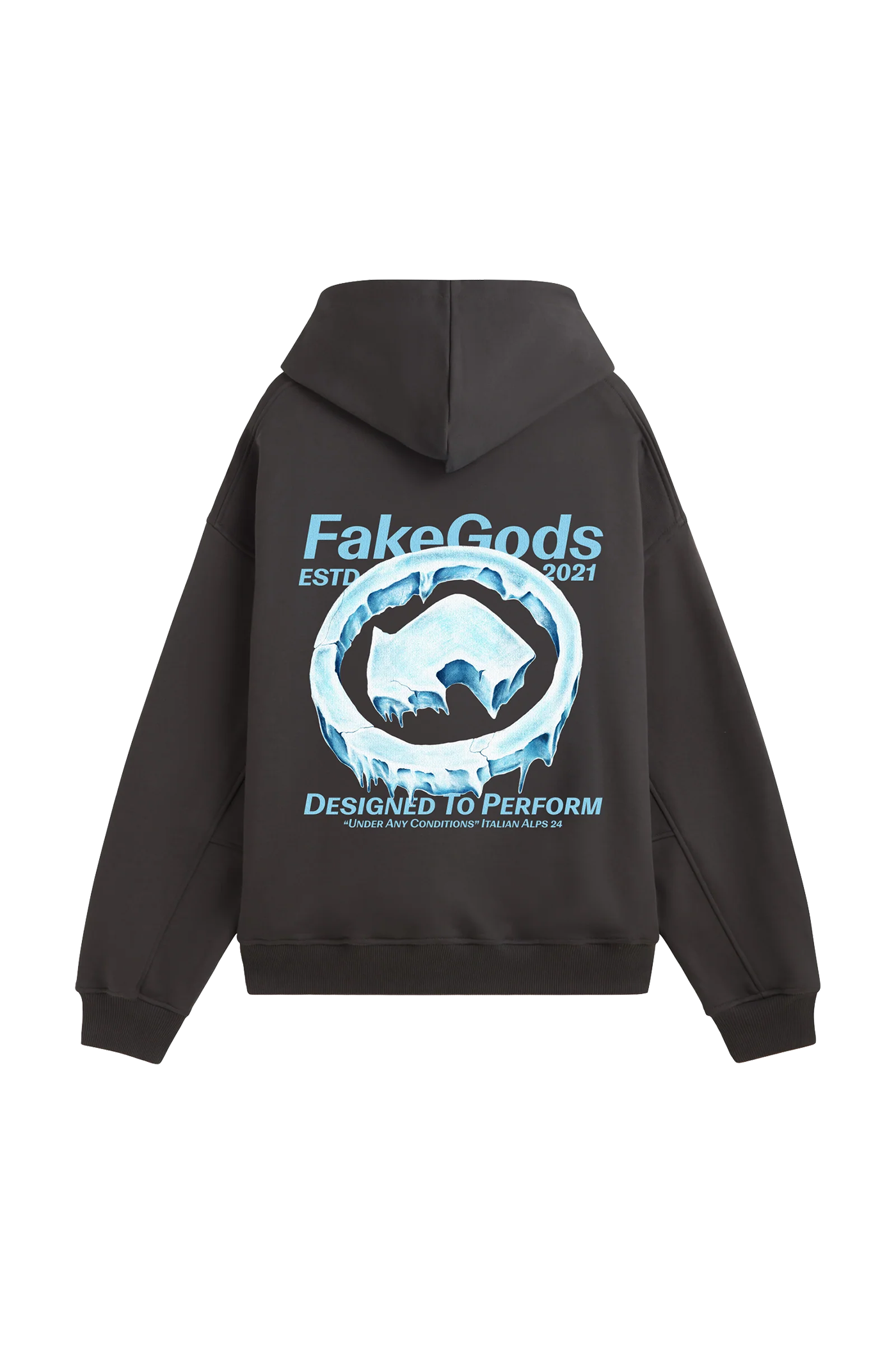 Fakegods Iced Logo Hoodie Dark Grey