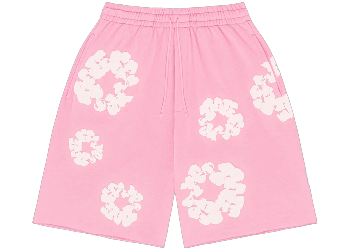 Denim Tears The Cotton Wreath Shorts Pink – Newcop