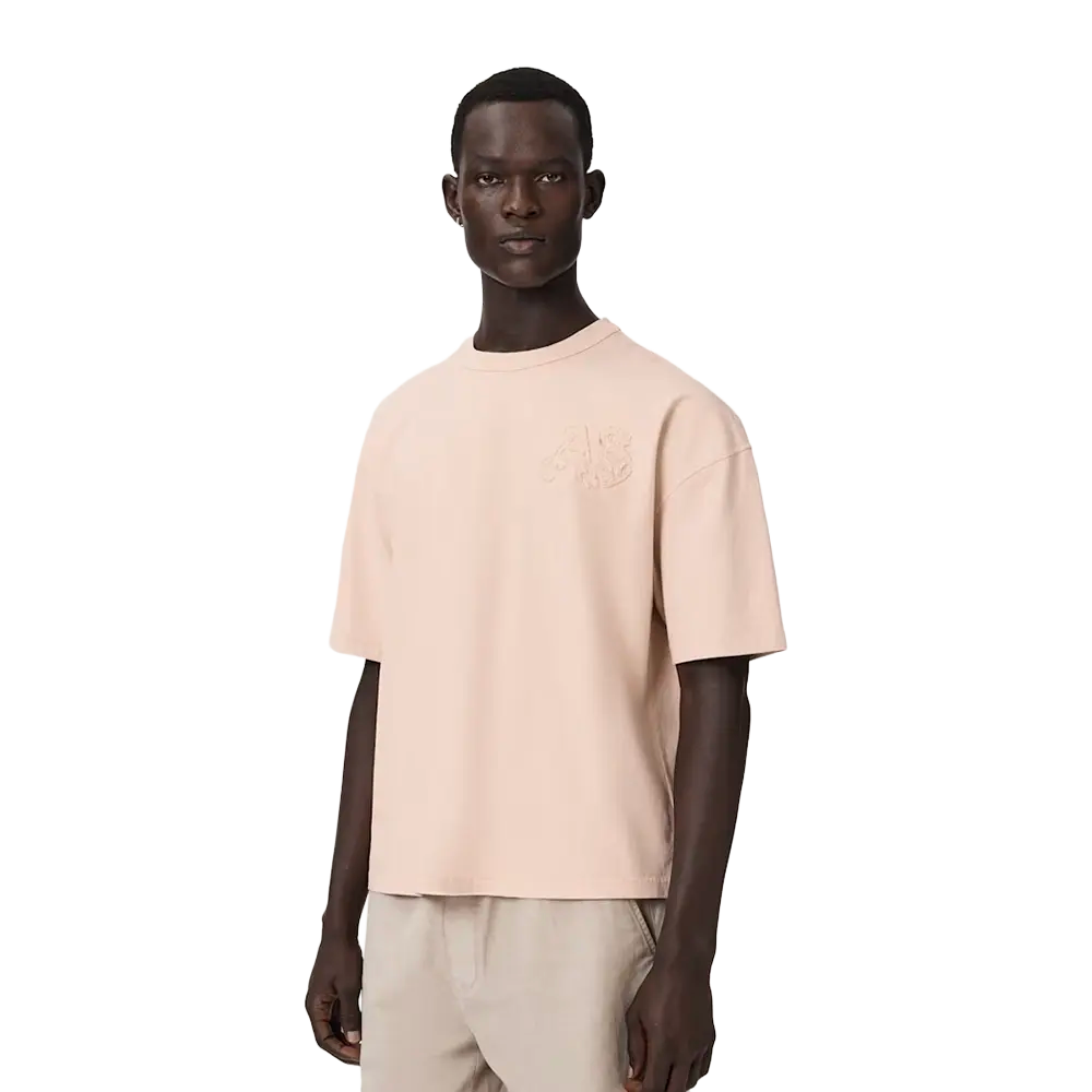 ALLSAINTS Insignia Short Sleeve Cotton T-Shirt Crystal Pink