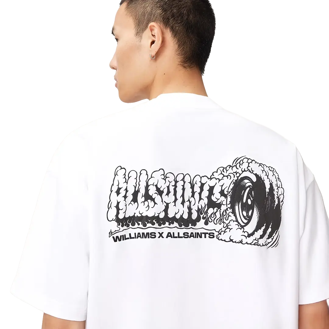 Williams X AllSaints Burnout Crew Neck T-Shirt Ashen White