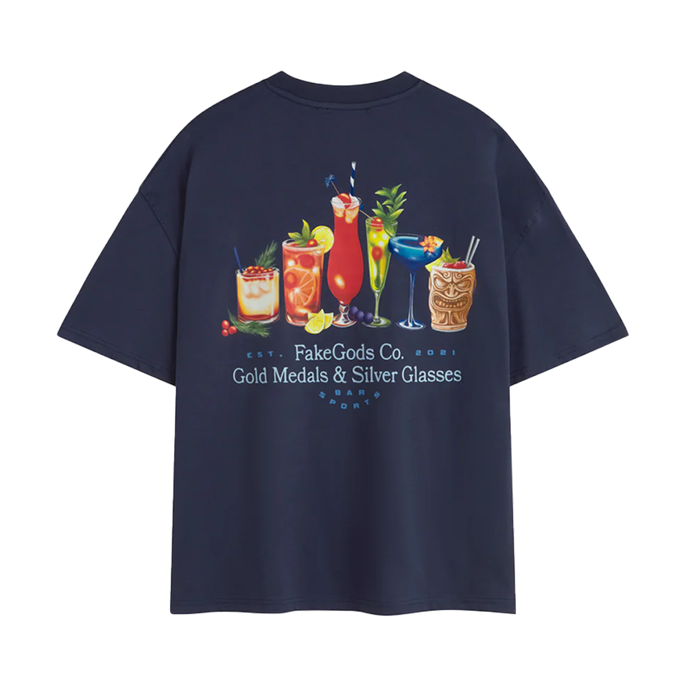 Fakegods Cocktail Tee Navy