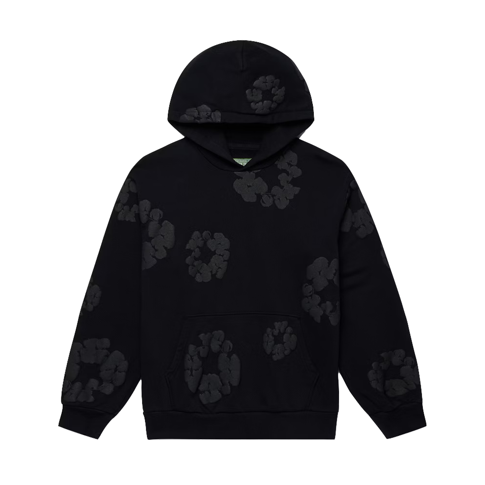 DENIM TEARS ブラックフラワーパーカー M Denim Tears Cotton Wreath Hoodie Black Monochrome – Newcop