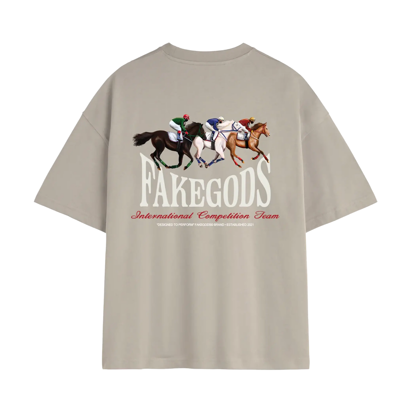 Fakegods Horse Race Tee Light Grey