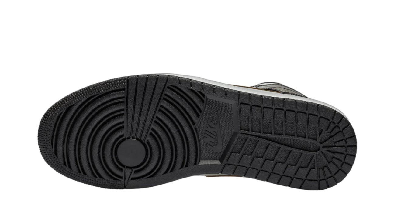 Newcop Air Jordan 1 Mid Patent Black White Gold Zapatillas 3