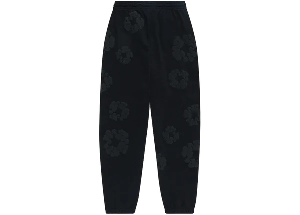 Newcop Denim Tears Cotton Wreath Sweatpants Black Monochrome Ropa 2