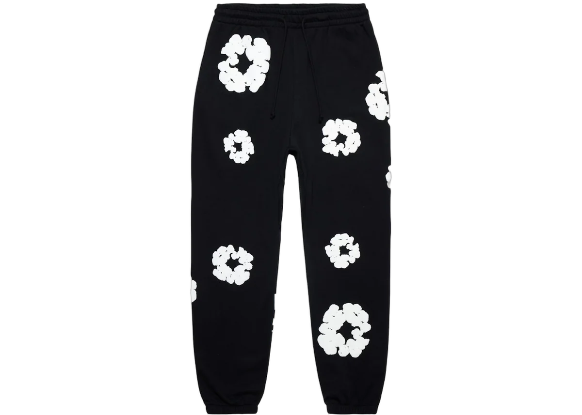 Denim Tears The Cotton Wreath Sweatpants Black | Newcop