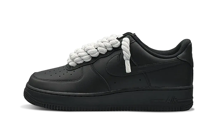 Newcop Nike Air Force 1 Rope Laces Black White Zapatillas 1