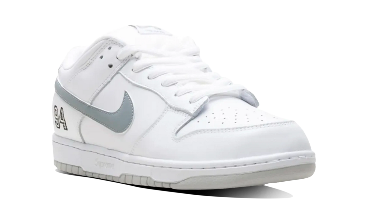 Newcop Nike Sb Dunk Low Supreme 94 White Metallic Silver Zapatillas 3