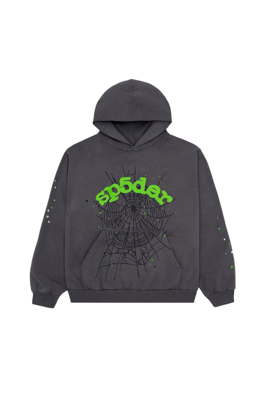 Sp5der Wait Web Hoodie Slate Grey