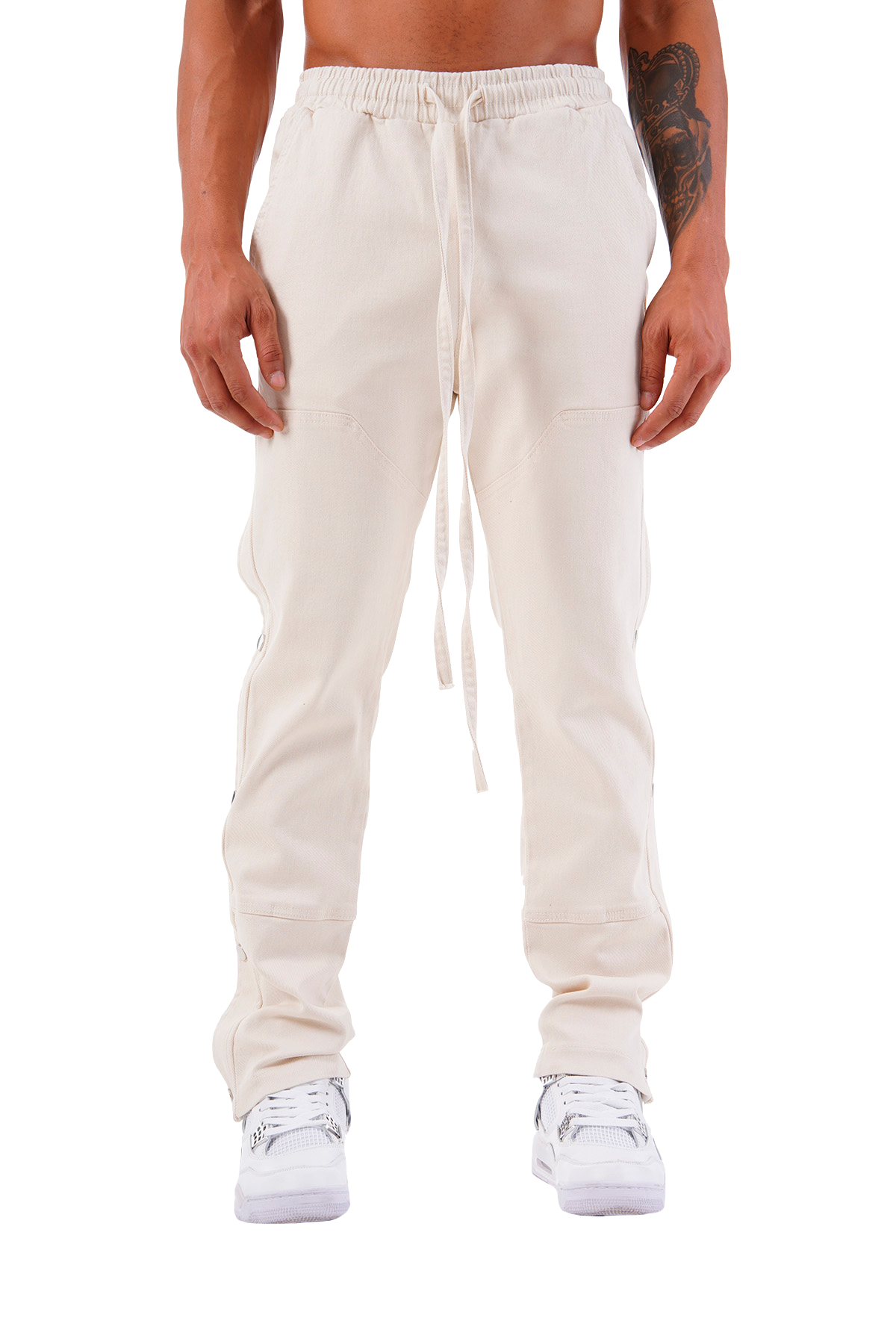 Champagne Cargo Popper Trousers