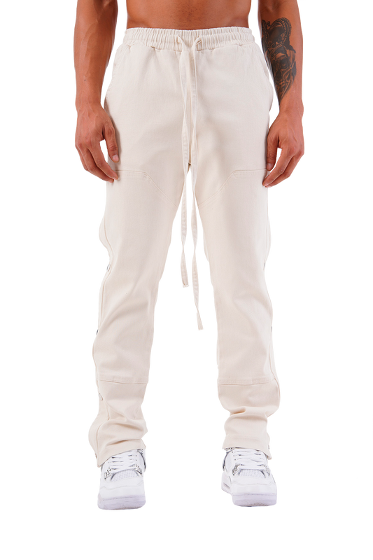 Champagne Cargo Popper Trousers