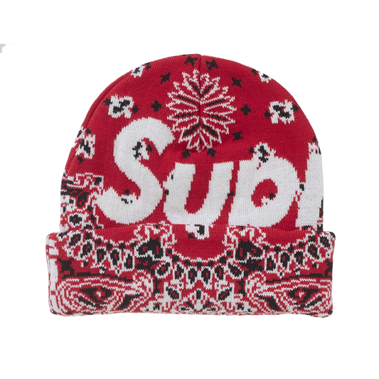 Supreme Bandana Big Logo Beanie Red (FW24)