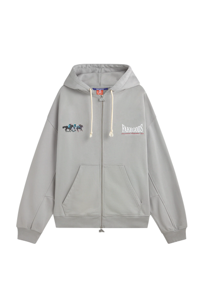 HORSE RACE ZIPPER LIGHT GREY