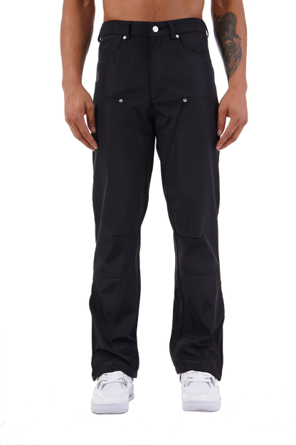 Black Cargo Popper Trousers