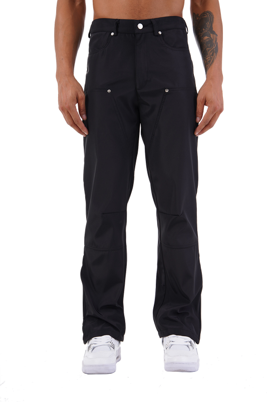 Black Cargo Popper Trousers