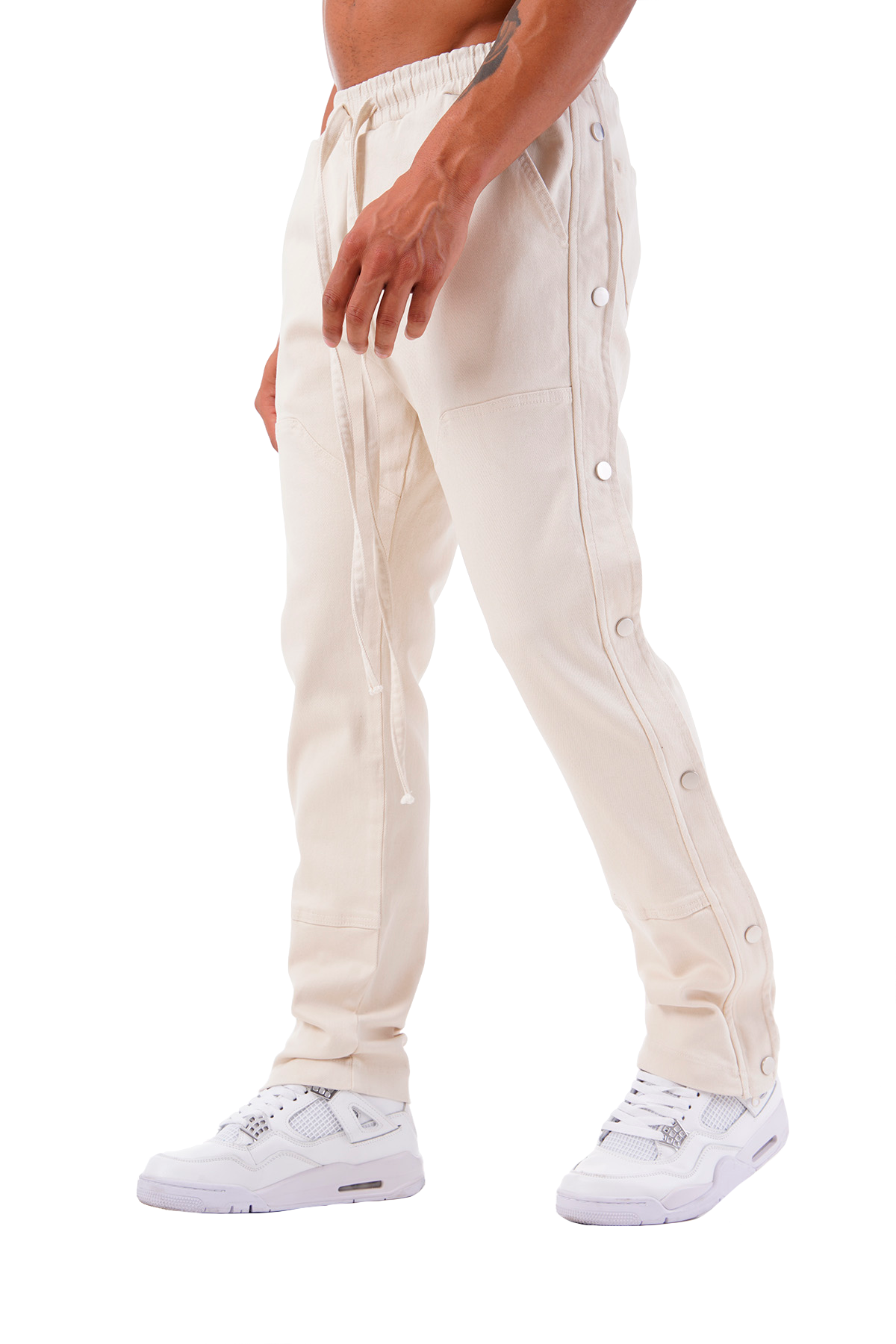 Champagne Cargo Popper Trousers