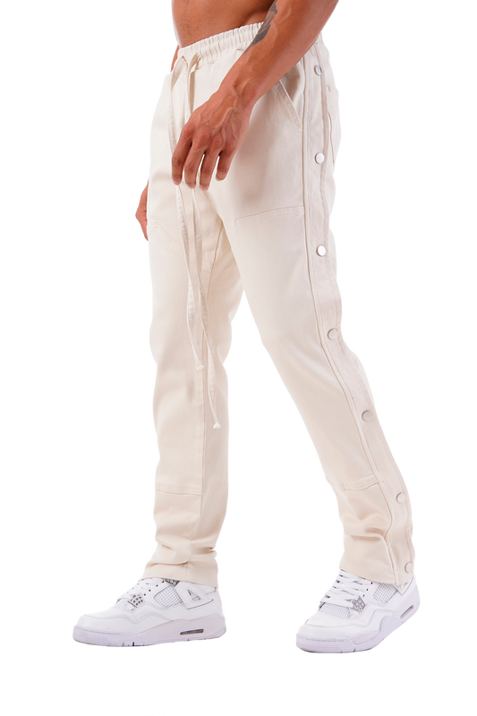 Champagne Cargo Popper Trousers