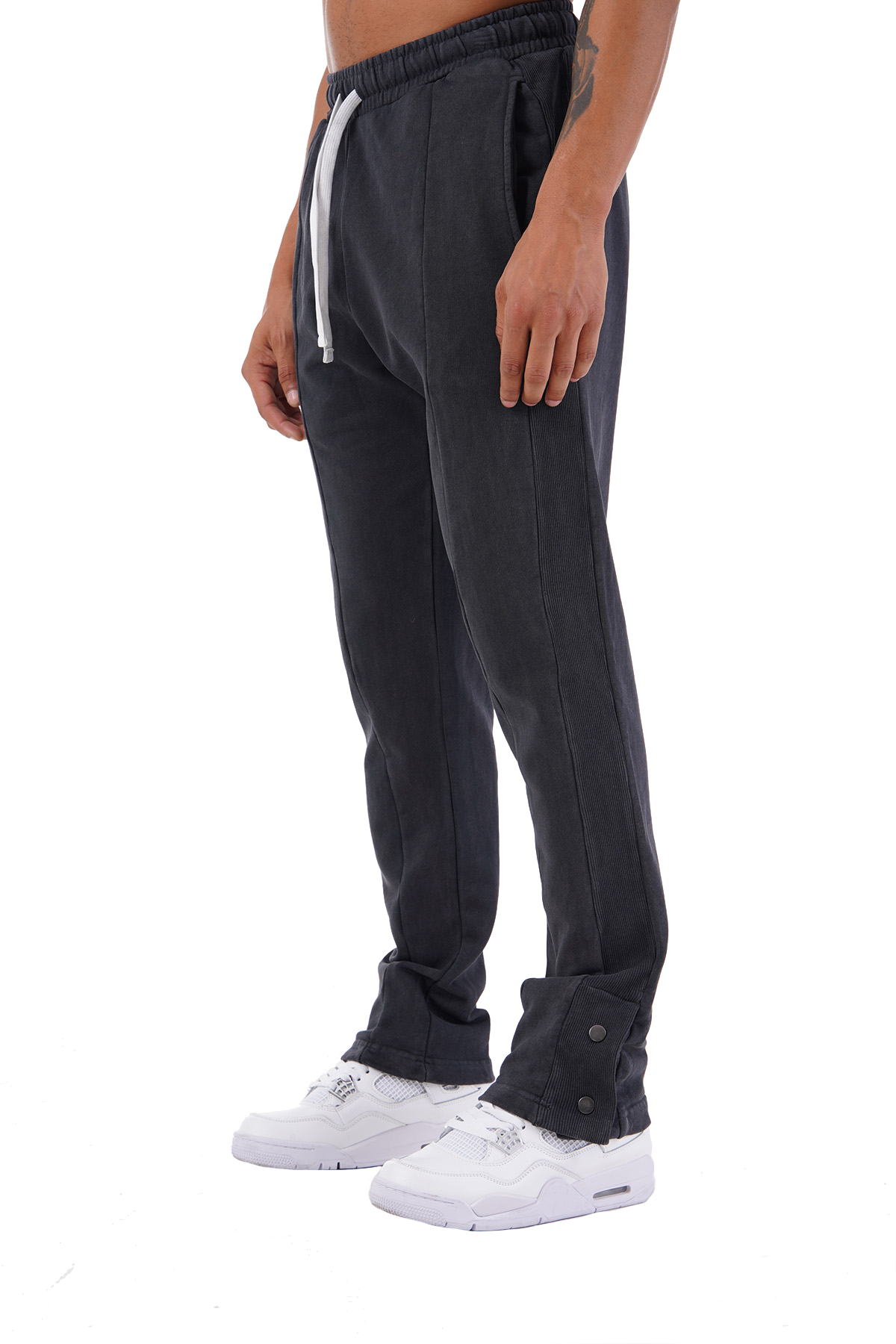 Black Cargo Popper Trousers