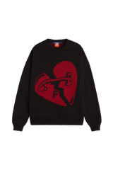 Fakegods Valentines Knitted Sweater Black Red