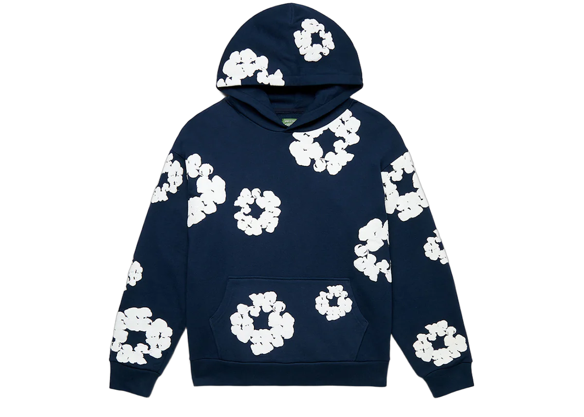 Denim Tears Cotton Wreath Hoodie Navy