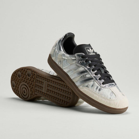 Adidas Samba OG Cream Pony Hair Silver Metallic Black