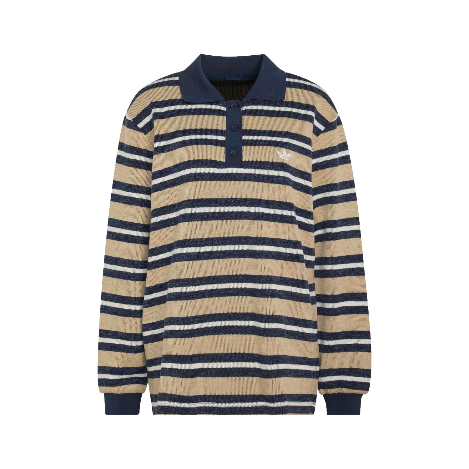Adidas Striped Polo Khaki
