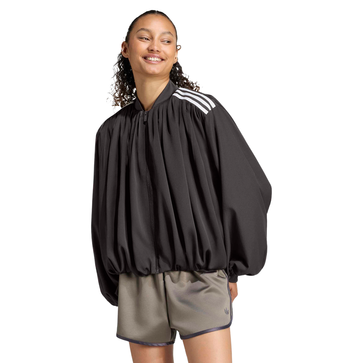 Adidas Pleated Track Top Night Brown