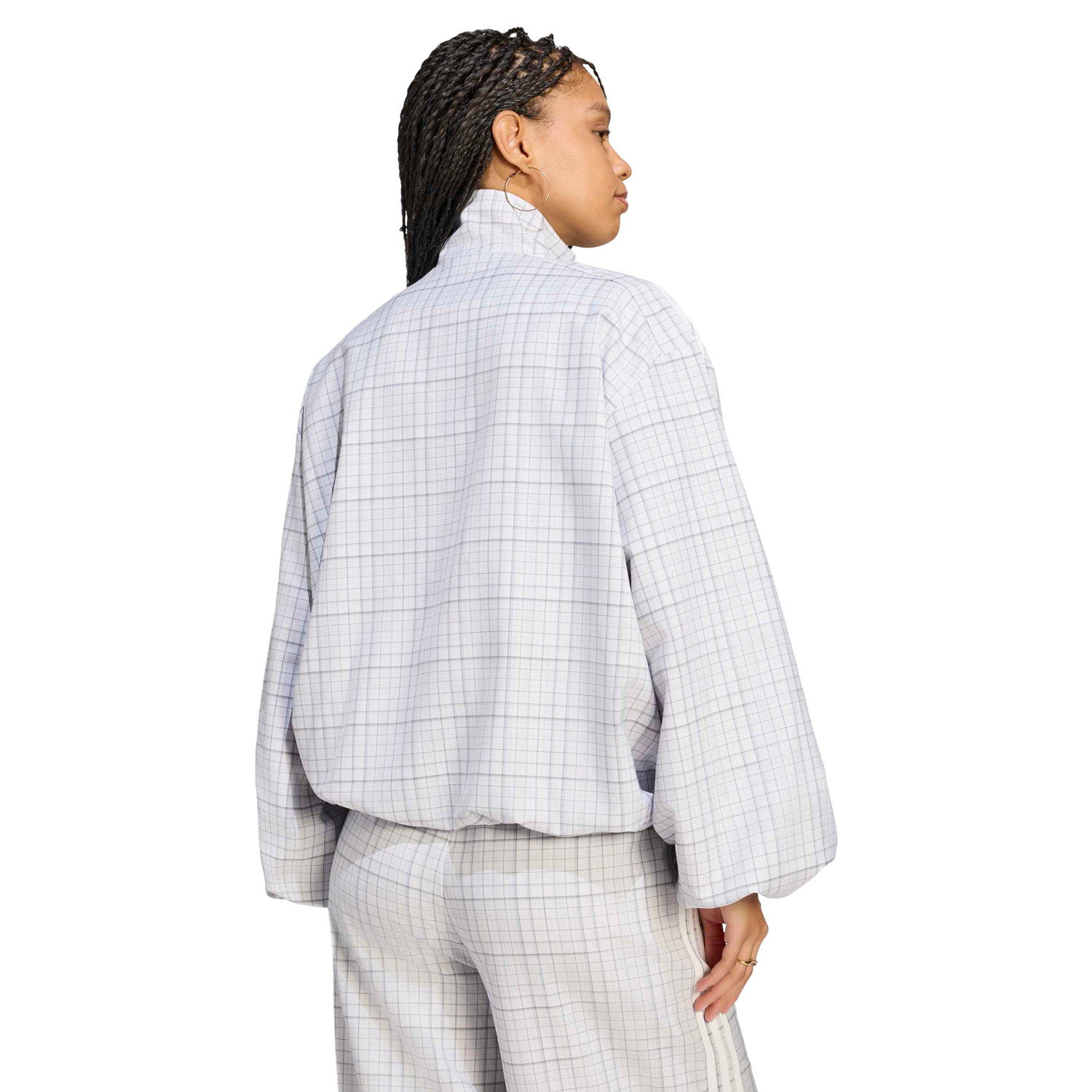 Adidas Blousy Check Track Top Dash Grey