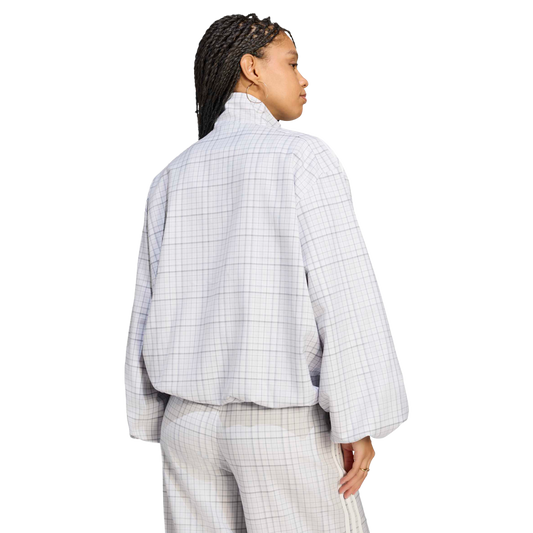 Adidas Blousy Check Track Top Dash Grey