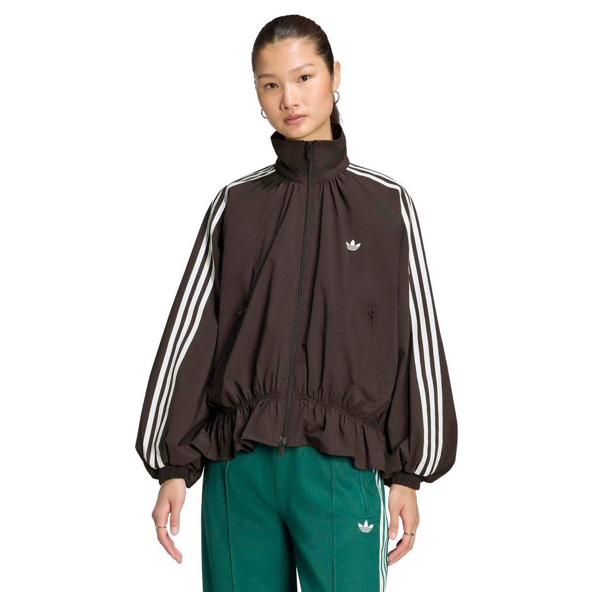 Adidas Blousy Oversized Track Top Night Brown