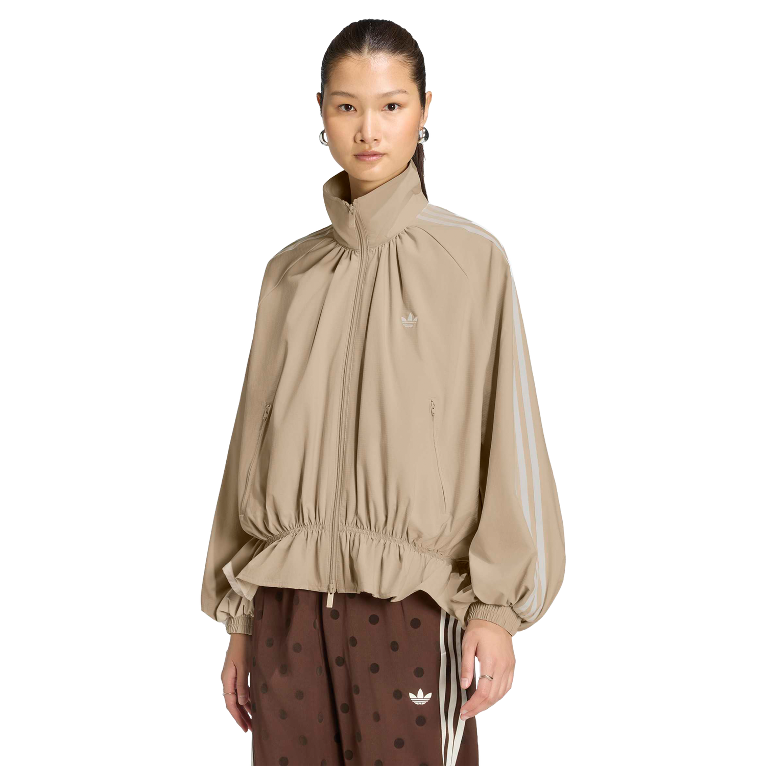 Adidas Blousy Oversized Track Top Khaki