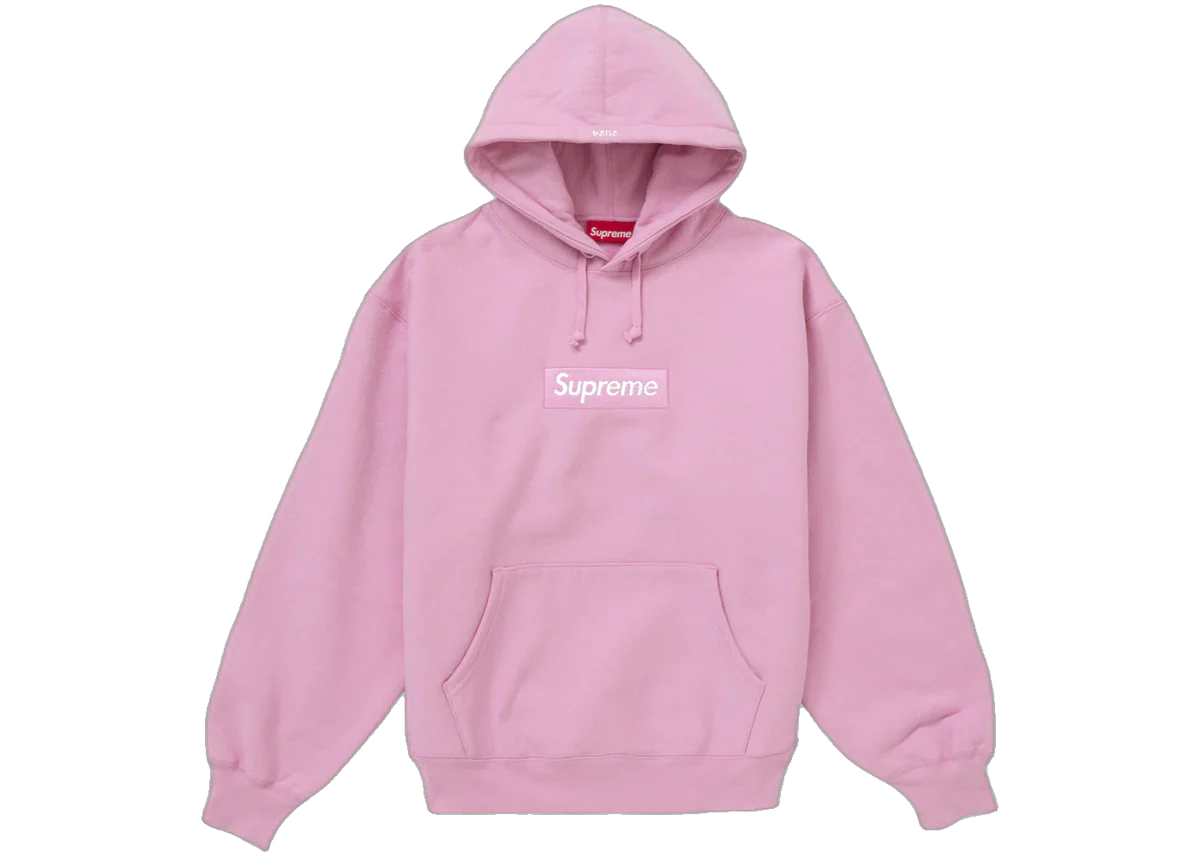 Supreme Box Logo Hooded Sweatshirt (FW24) Pink