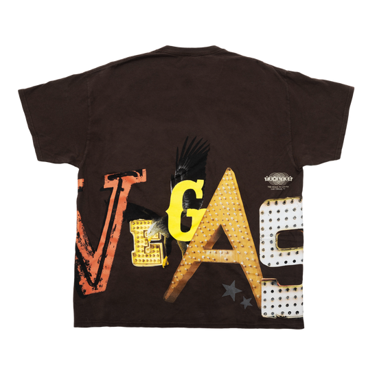 Travis Scott Road To Utopia Las Vegas Lights T-shirt Brown