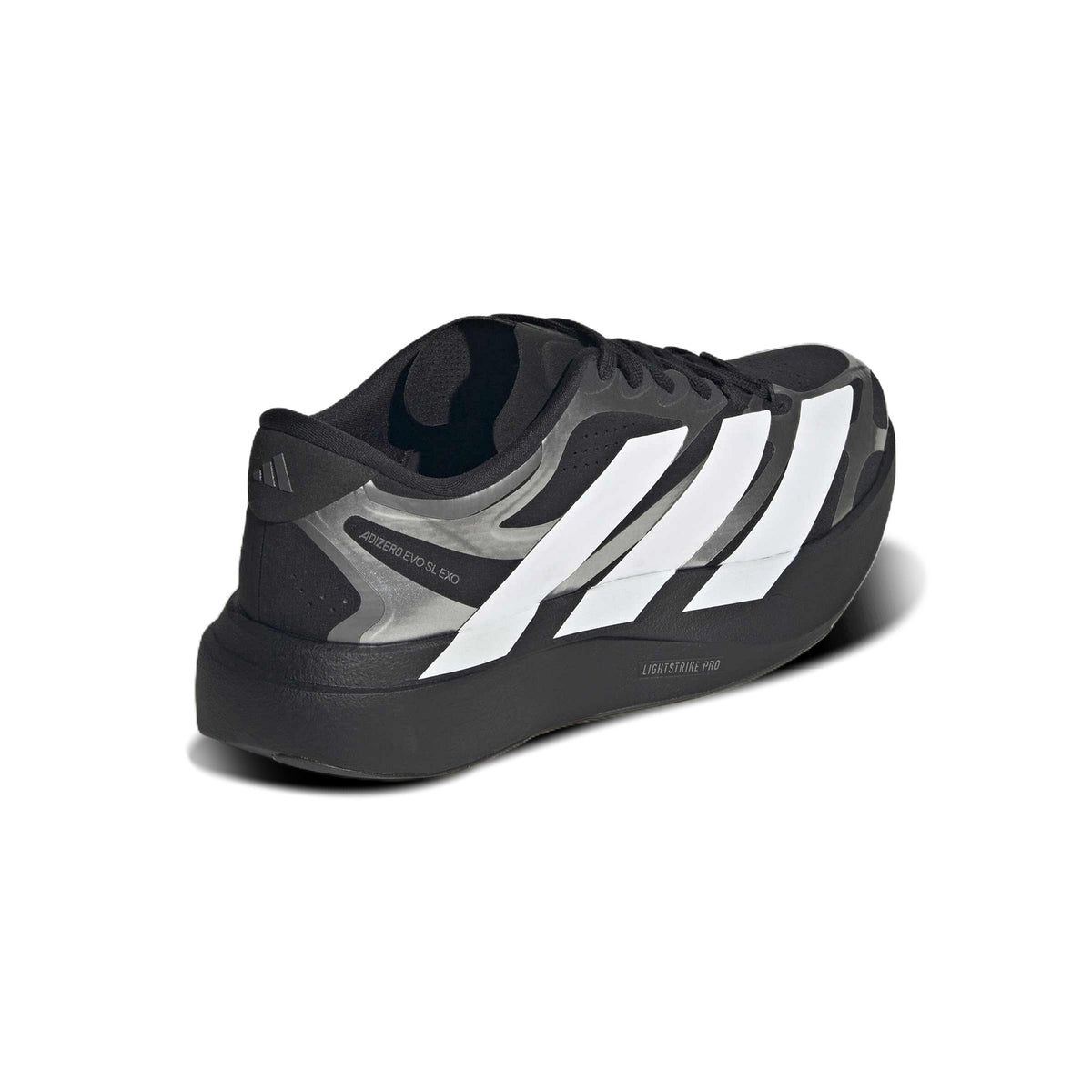 Adidas Adizero Evo SL EXO Black White – vista trasera en ángulo