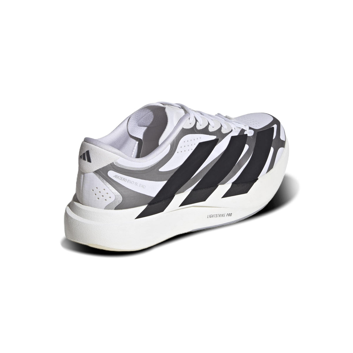 Adidas Adizero Evo SL EXO White Black – vista trasera en ángulo