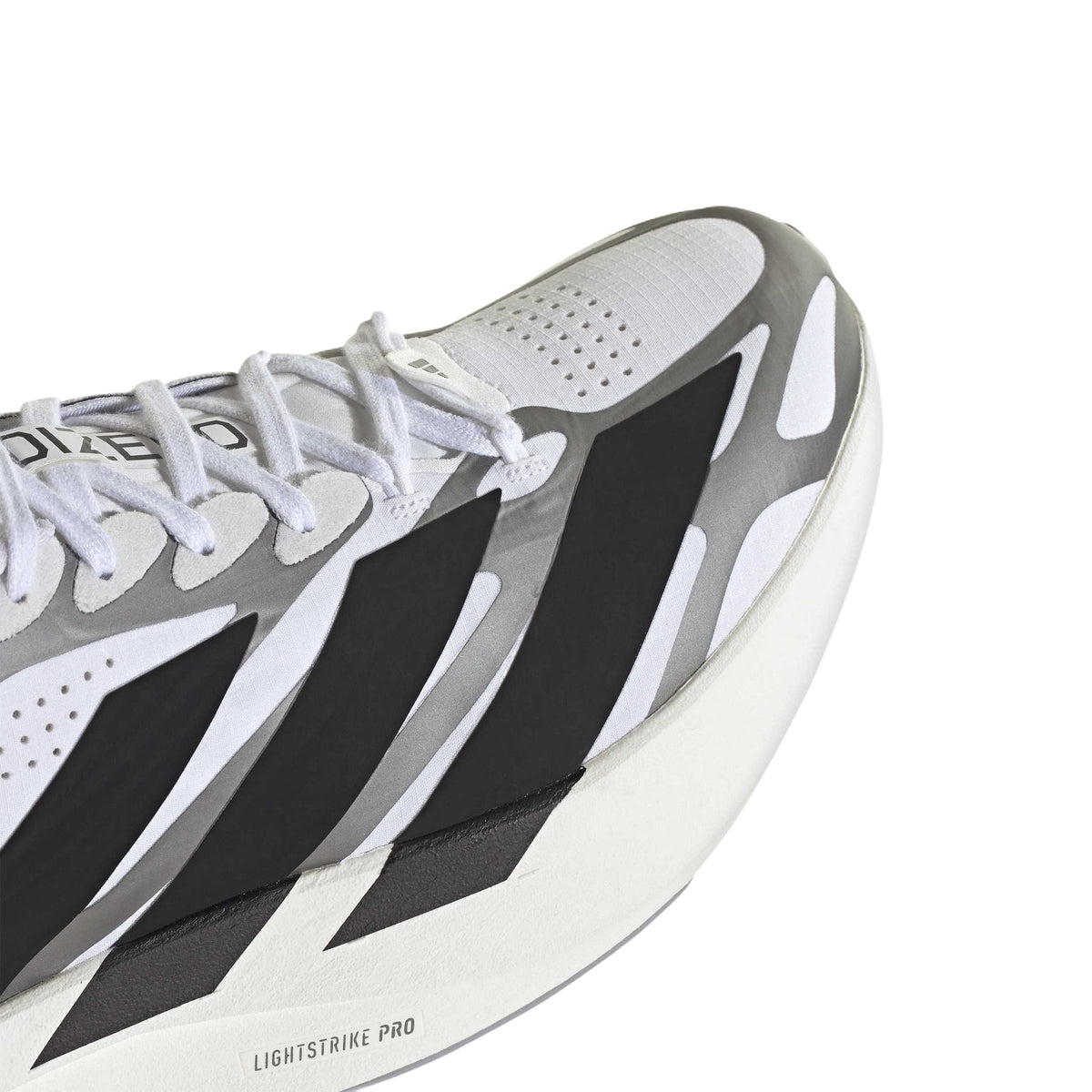 Adidas Adizero Evo SL EXO White Black – detalle de la puntera