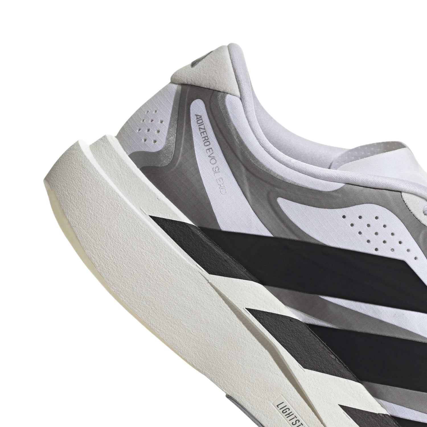 Adidas Adizero Evo SL EXO White Black – detalle del talón