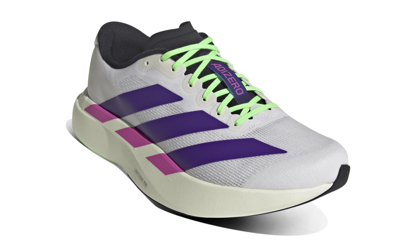 Adidas Adizero Evo SL White Purple Lime Burst