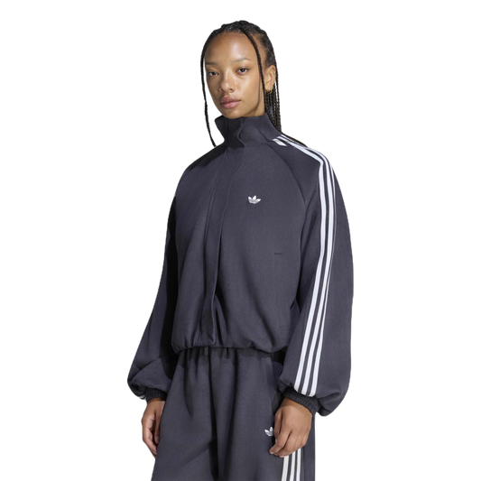 Chaqueta Adidas Faux Suede Track Top Black – en modelo