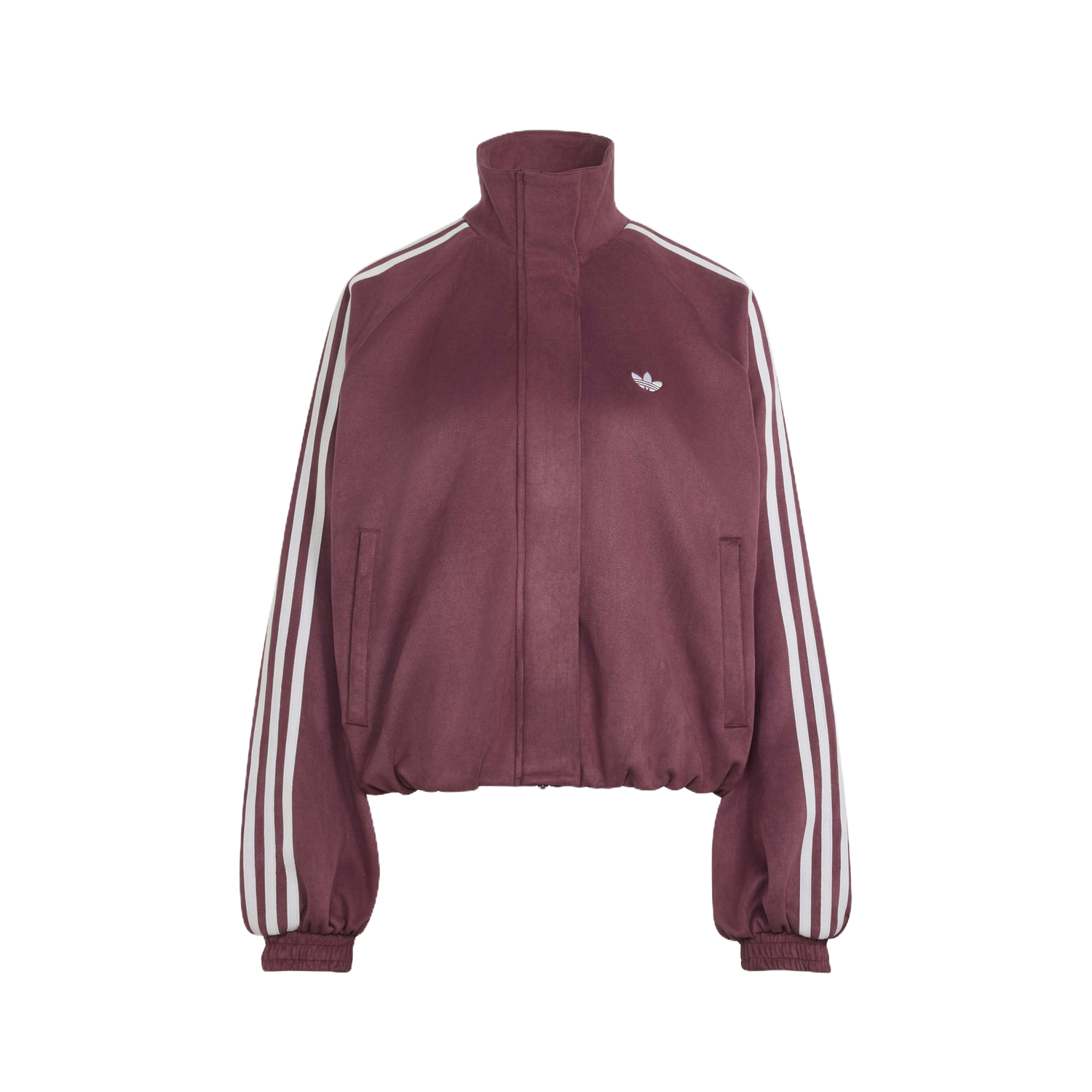 Chaqueta Adidas Faux Suede Track Top Maroon – vista frontal
