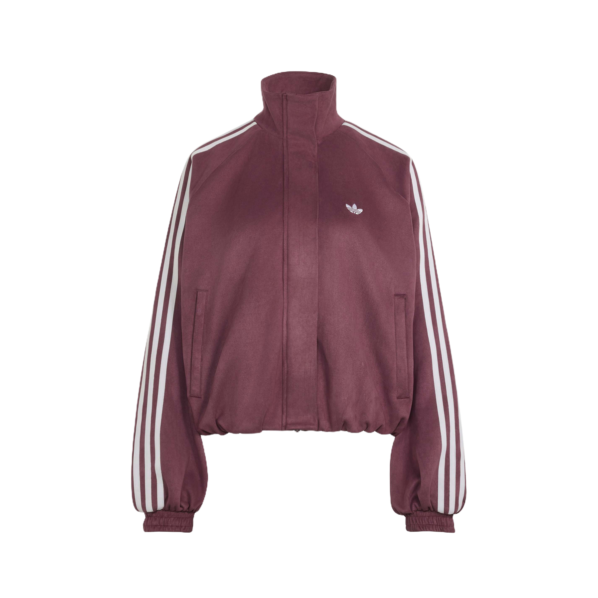 Chaqueta Adidas Faux Suede Track Top Maroon – vista frontal