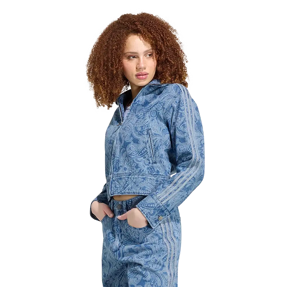 Adidas x Liberty London Firebird Denim Track Top Medium Vintage Light Denim