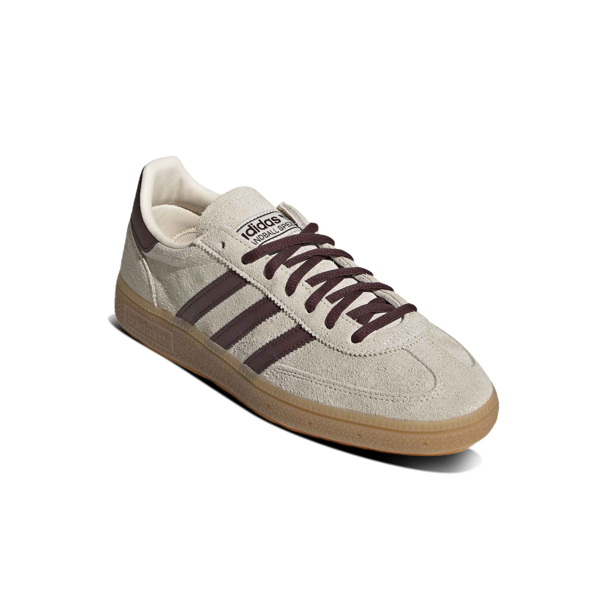 Adidas Mujer Handball Spezial Wonder White Aurora Ruby Gum – vista delantera en ángulo