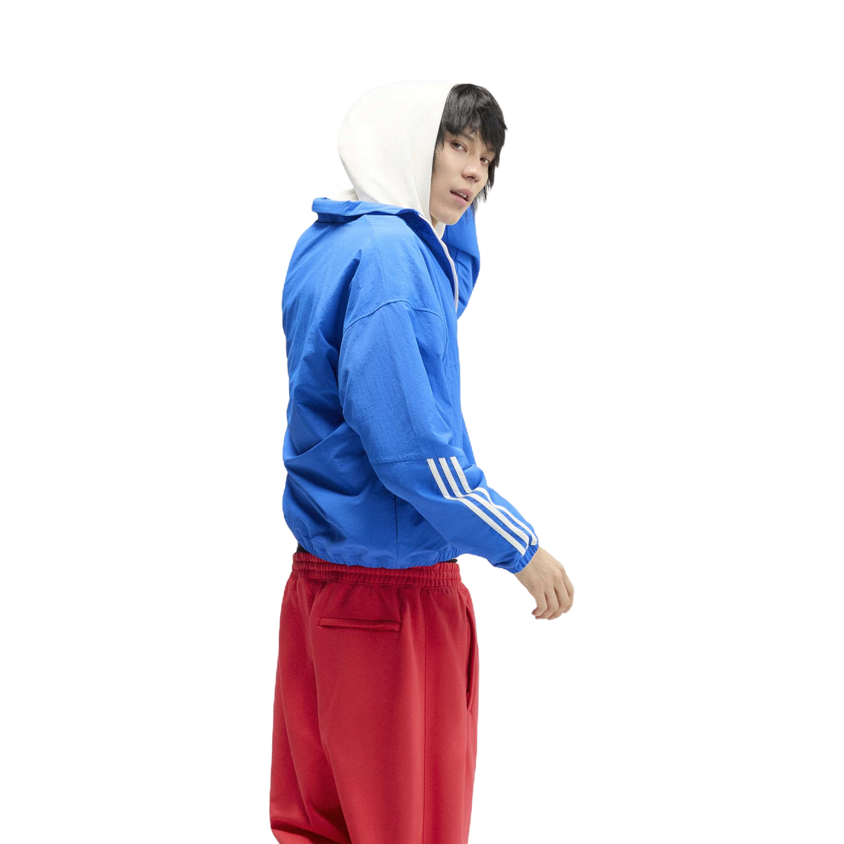 Chaqueta Adidas Vista Track Jacket Blue – en modelo – vista trasera