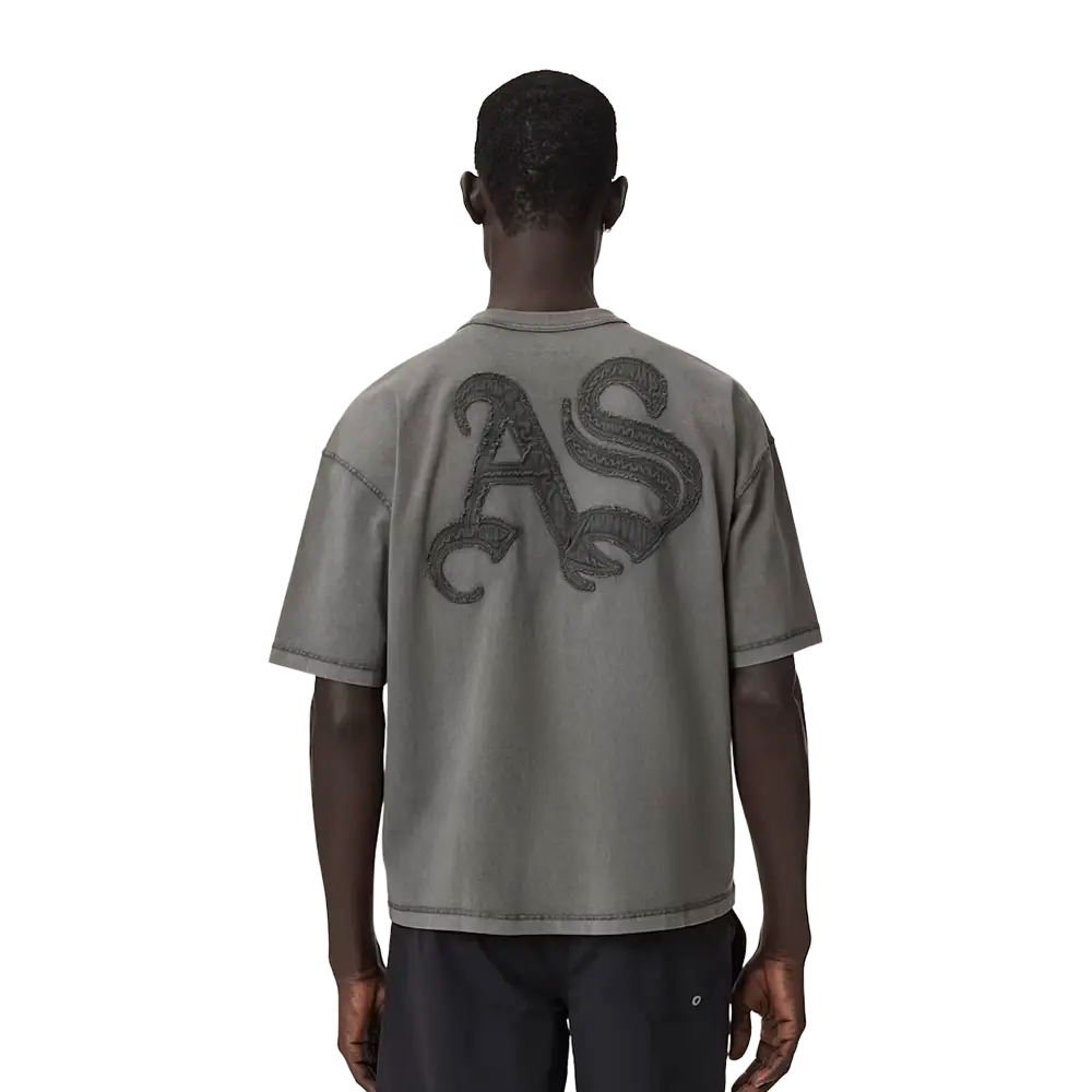 ALL SAINTS Insignia Short Sleeve Cotton T-Shirt Washed Black