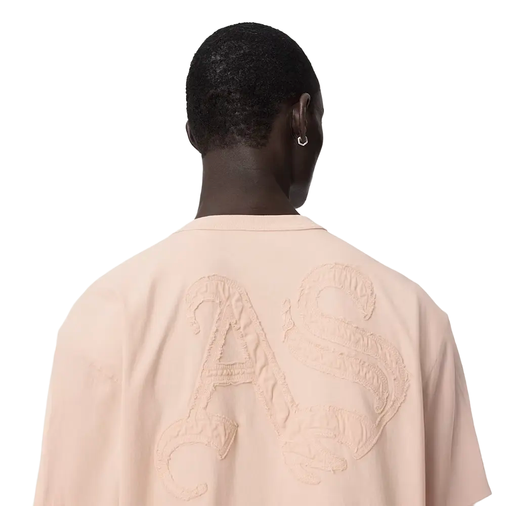 ALLSAINTS Insignia Short Sleeve Cotton T-Shirt Crystal Pink