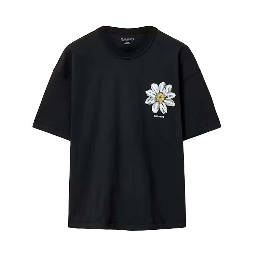 ALLSAINTS Petals Oversized Short Sleeve Graphic T-Shirt Washed Black