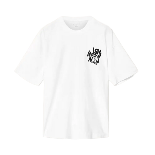 ALLSAINTS Orlando Logo Print Oversized T-Shirt Ashen White