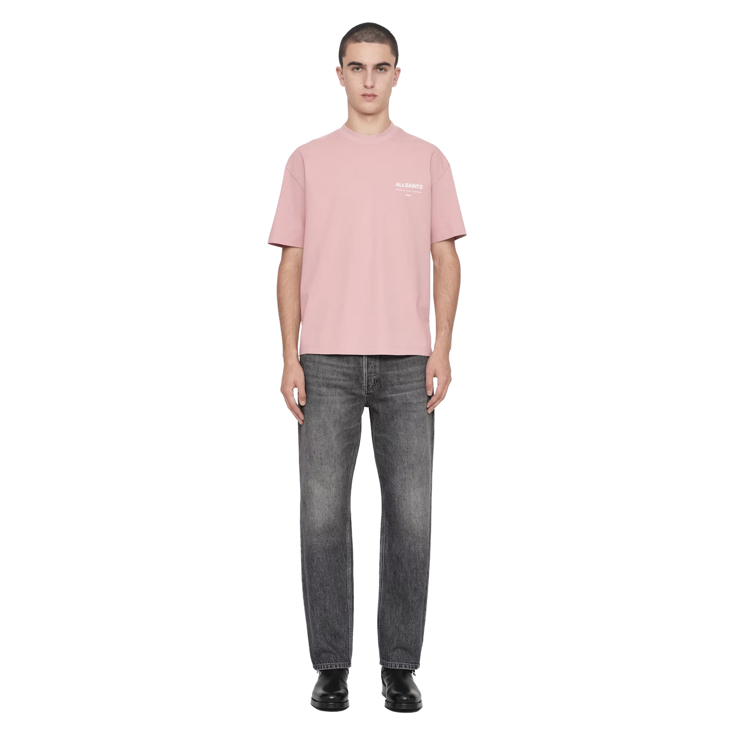 ALLSAINTS Backstage T-Shirt Woodrose Pink - vista frontal